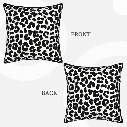 Vista 3 de Funda de almohada cuadrada decorativa de terciopelo con estampado de leopardo, guepardo y negro, de 18 x 18 pulgadas, para cama, sofá, sala