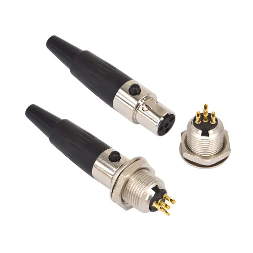 Vista 7 de Onelinkmore DIY 3 Pin Mini XLR Conector TA3F Audio Micrófonos Adaptadores Con Enchufe Chasis Montaje Jack Cable Terminales Reemplazo F-Plug Socket