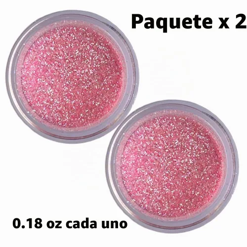 Vista 2 de OH! SWEET ART - Paquete de pastel de discoteca rosa rosa x 2 unidades de 0.35 oz en total - 0.18 oz cada frasco