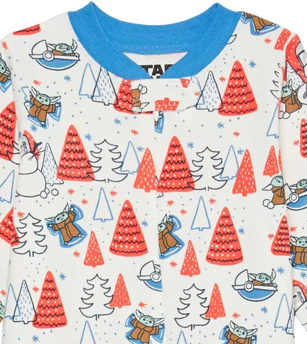 Vista 2 de Amazon Essentials Disney Marvel Star Wars - Pijama unisex de algodón con pies para bebés y niños pequeños, paquete múltiple