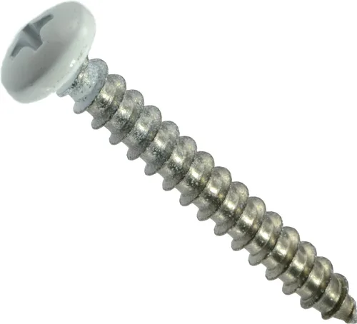 Vista 6 de Hard-to-Find Fastener Tornillos de chapa blanca Phillips Pan de 8 pulgadas x 1 pulgada