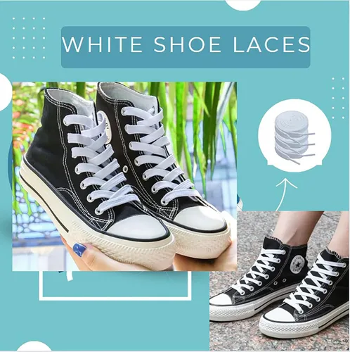 Vista 2 de Juego de 3 pares de cordones planos de múltiples longitudes para adultos, cordones atléticos, cordones de botas, cordones de zapatos para niños