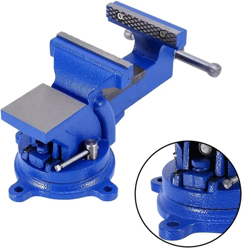 Vista 4 de Tornillo de banco de mandíbula de 4 pulgadas, multiusos, tornillo de banco resistente de 360 grados, 3.937 in, mecánico de mandíbula, taller