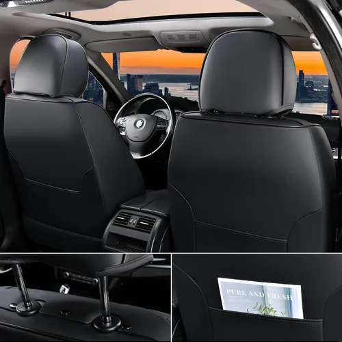 Vista 2 de Doogo Fundas de asiento de automóvil, fundas de asiento delantero para automóviles, protector universal de asiento de automóvil, fundas de asiento