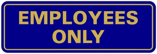 Vista 15 de Letrero estándar de solo empleados - Negro - Pequeño (1 paquete)