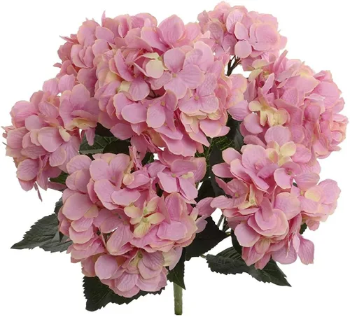 Vista 7 de Larksilk Arbusto artificial beige de la hortensia, flores al aire libre