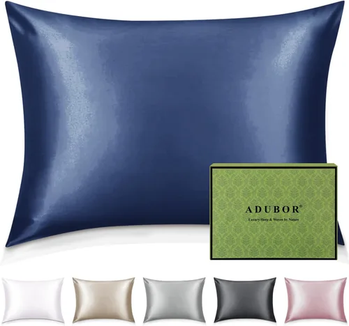 Vista 22 de Adubor Funda de almohada 100% de seda, fundas de almohada de seda de morera, 22 fibras de grado Momme 6A, funda de almohada de seda para la salud