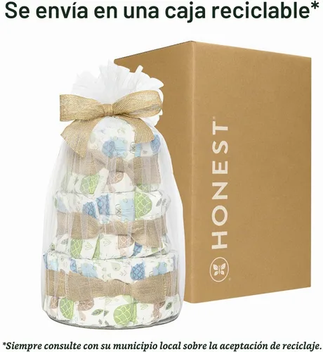 Vista 8 de The Honest Company - Pastel de pañales, a base de plantas, Turtle Time, talla 1, 35