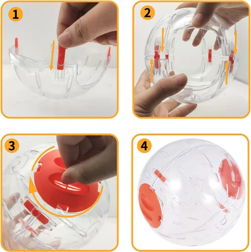 Vista 4 de Andiker Bola de hámster transparente de 5.52 pulgadas con agujeros transpirables, fácil de instalar, pelota de ejercicio para animales pequeños