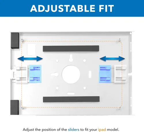 Vista 6 de Mount-It! Soporte de pared antirrobo para tablet, soporte de perfil bajo con candado de acero seguro, soporte de tablet con candado para iPad Blanco