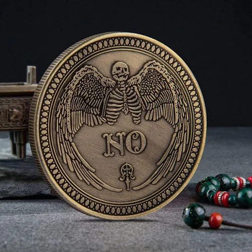 Vista 3 de Moneda de Desafío, Moneda de adivinación sí, no (bronce)