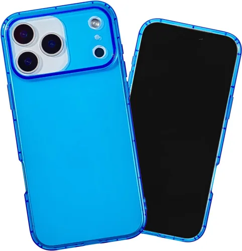 Vista 27 de SteepLab Neon Highlighter - Funda para iPhone 13, funda Grippy Jelly con bolsillos protectores de aire (azul celeste)