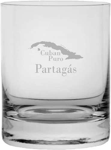 Vista 10 de Bolívar Cuban Cigar Temático Grabado 11oz Crystal Rocks Whisky Glass