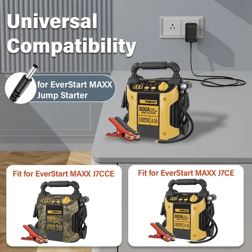 Vista 2 de Cargador de arranque de salto de 12 V para EverStart Maxx J7CCE Car Camo Jump Starter Adaptador de CA para Ever Start Max J7CCE J7CE 800A 800 Amp