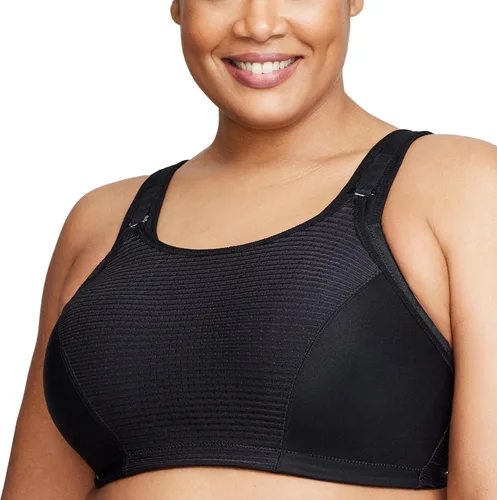 Vista 11 de Glamorise Sujetador deportivo de doble capa con control personalizado para mujer Negro/Gris