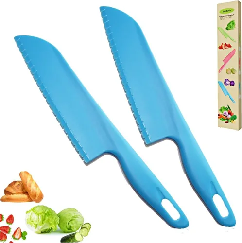 Vista 16 de jawbush Cuchillo de lechuga profesional para evitar que se torne marrón, cuchillo dentado de plástico de 11 pulgadas para verduras, frutas, pan
