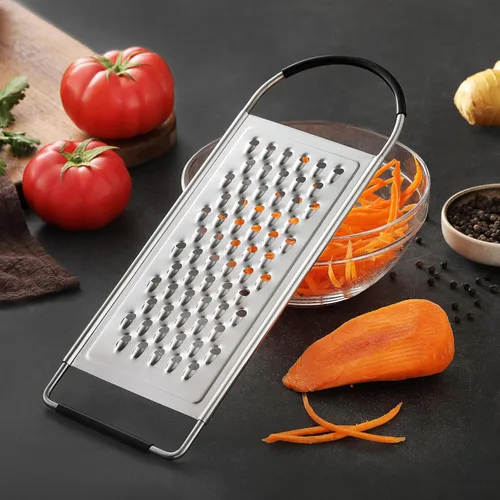 Vista 9 de Rallador de queso de mano, ralladores planos de acero inoxidable grueso HIA para cocina, rallador de alimentos con mango antideslizante, perfecto