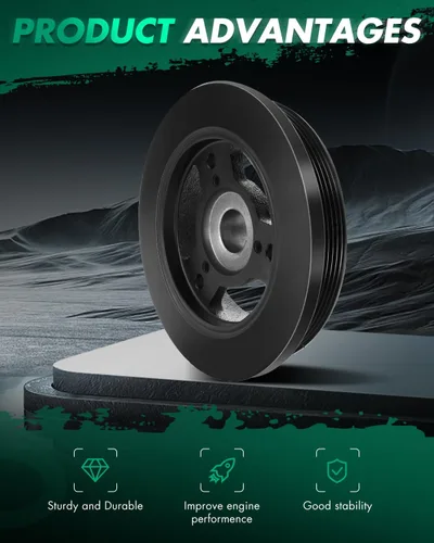 Vista 5 de SCITOO Polea de cigüeñal equilibrador armónico del motor - OHV L6 4.0L - Compatible con vehículos Jeep - 1987-2006 - para Cherokee Grand