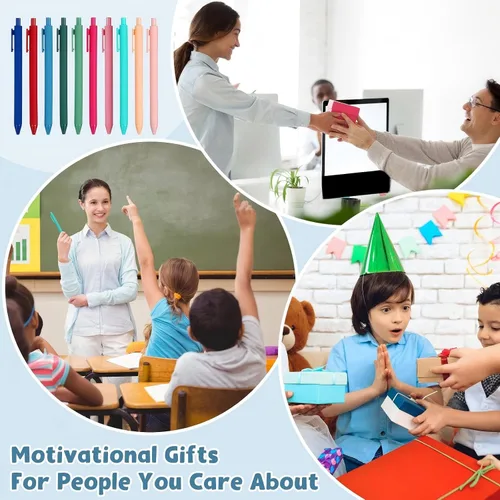 Vista 6 de Teling 100 bolígrafos inspiradores a granel motivacionales a granel con frases divertidas, regalo de agradecimiento positivo para adultos de regreso