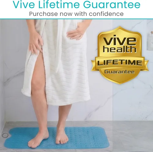 Vista 9 de Vive Tapete de bañera para suelos de baño y ducha, almohadilla antideslizante de goma con succión para bañera, baño, ancianos, niños, respetuosa