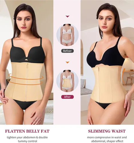 Vista 4 de SCARBORO Fajas Corsé para debajo del busto, entrenador de cintura para mujer, control de abdomen, faja moldeadora de cuerpo, faja moldeadora