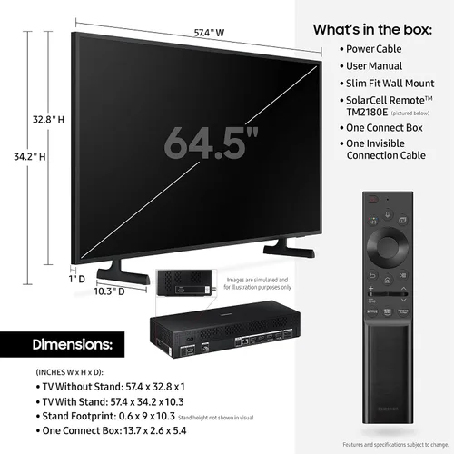 Vista 3 de SAMSUNG - Smart TV 4K Quantum HDR serie Class Frame de 65 pulgadas con Alexa incorporado (modelo QN65LS03AAFXZA 2021)
