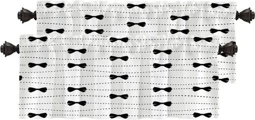 Vista 141 de Cortinas opacas de poliéster multicapa marrón con diseño de bosque natural, 2 unidades, 26 x 24 pulgadas