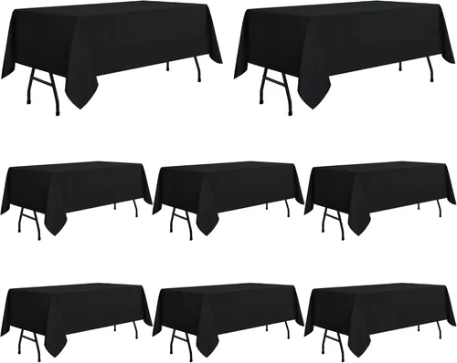 Vista 7 de Sancua Mantel cuadrado resistente a manchas y arrugas, lavable, de poliéster, decorativo de tela para mesa de comedor, fiestas de bufé y campamento