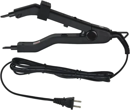 Vista 8 de Kit de herramientas de extensiones de cabello con conector de hierro térmico de fusión, enchufe de EE. UU., 50 unidades de protectores térmicos