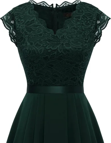 Vista 3 de Dressystar - Vestido de dama de honor, sin mangas, con cuello en V, para fiesta de boda