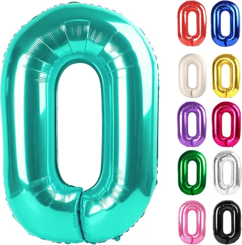 Vista 120 de Globo negro del número 0 de 40 pulgadas – globo número 0, decoraciones