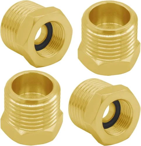 Vista 8 de Joywayus Adaptador de tubería de rosca macho de compresión de 1/2 G a 3/8, conector de grifo reductor de latón, adaptador de manguera de agua