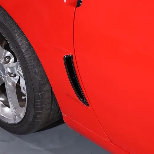 Vista 4 de Cubierta de ventilación del guardabarros trasero para Chevy Corvette C6 2005-2013 (no compatible con base), marco de ala de salida de aire lateral