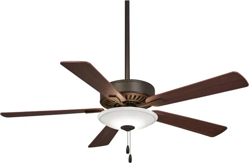 Vista 3 de Minka-Aire F656L-BN/DW Contractor Uni-Pack - Ventilador de techo LED de 52 pulgadas con acabado de níquel cepillado y cuchillas reversibles de arce