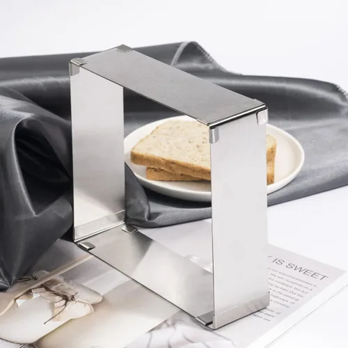 Vista 7 de TXIN Molde cuadrado de acero inoxidable para tartas, molde de mousse, ajustable de 6 a 11 pulgadas