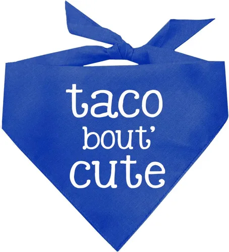 Vista 16 de Taco Bout' - Bandana para perro 100% algodón triángulo ajustable Hecho en Estados Unidos Cinco de Mayo Divertido accesorio de comida Negro
