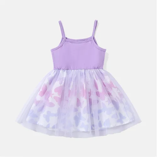 Vista 2 de PATPAT Baby Girl Dresses Strap Tutu Dress Butterfly Print Tulle Dress Flower Girl Party Birthday Princess Dresses