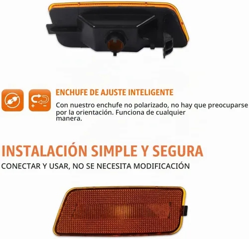 Vista 4 de ADIIL - Kit de luces laterales ámbar compatibles con VW MK6 GTI 2010-2014 Lente ámbar sin bombilla