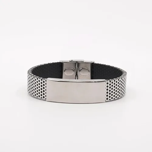 Vista 3 de Pulsera de acero inoxidable con texto en inglés "To My Son In Law Father - I Didn't Give You The Gifts Of Life" - Regalos inspiradores de graduación