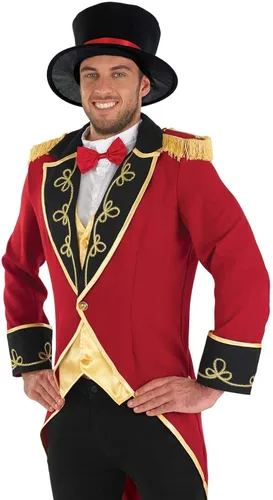 Vista 2 de Disfraz de maestro de circo para hombre rojo Showman