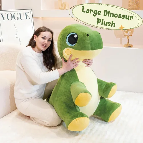 Vista 4 de 31" Animales de peluche grandes de dinosaurio para niños, suaves juguetes de Trex de peluche, dinosaurio grande de peluche, juguetes de dinosaurio