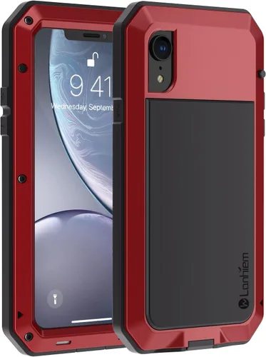 Vista 27 de Lanhiem Funda para iPhone 7 Plus/8 Plus, resistente a los golpes, [Tough Armour], funda de metal con protector de pantalla integrado, funda Negro