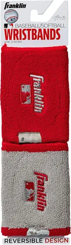 Vista 8 de Franklin Sports Pulseras MLB Xvent - Béisbol + Softbol - 4 pulgadas - Transpirable + Duradero rojo y gris