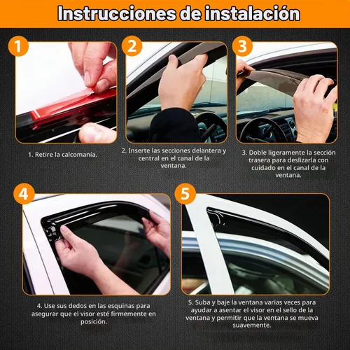 Vista 6 de Protectores de lluvia en canal compatibles con Isuzu D-Max 2004-2010 Double/EXT CAB; 2004-2012 Chevrolet/GMC Colorado/Canyon Crew Cab solamente