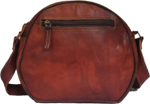 Vista 5 de Madosh, bandolera de cuero genuino para mujer, estilo hobo semicircular, bolso de hombro, Marrón