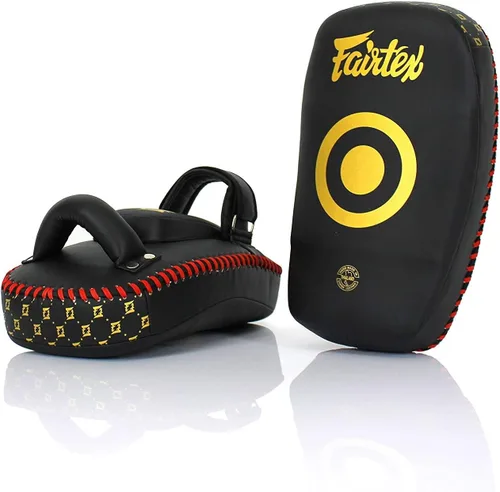 Vista 3 de Fairtex KPLC6 Muay Thai Kickboxing Almohadillas Tailandesas Curvas Pequeñas High-quality microfiber shell with multi-layer foam padding.