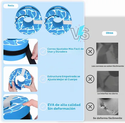 Vista 3 de Hikeen Juego de pesas de gimnasia acuática de EVA de alta densidad para ejercicios aeróbicos acuáticos, pesas para ejercicios de piscina, tobillos
