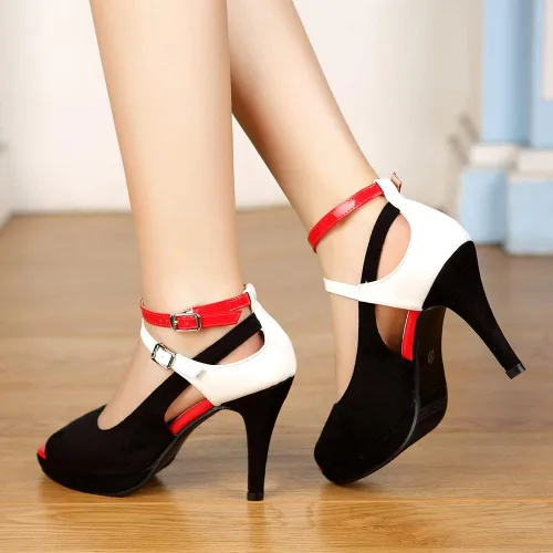 Vista 5 de Getmorebeauty - Sandalias de vestir al tobillo de tacón alto para mujer