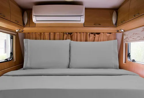 Vista 73 de Mocassi Juego de sábanas de lujo de 4 piezas, calidad prémium de hotel de 1800 hilos, ajuste fácil, sábanas y fundas de almohada resistentes a