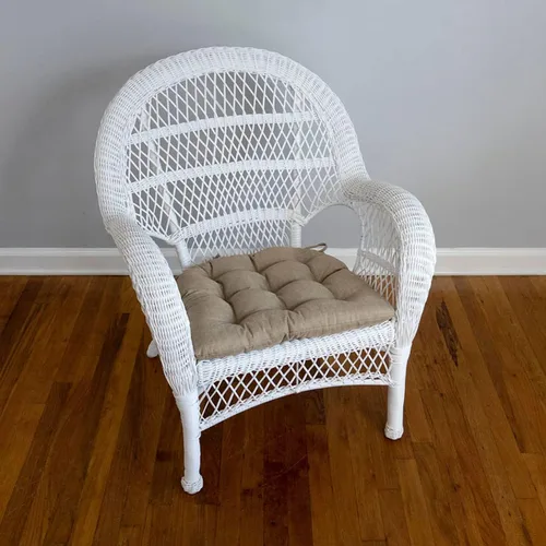 Vista 7 de Barnett Home Decor Hayden Cojín Beige para Silla de Comedor con Lazos - Tamaño 19 x 19 Cojín Grande para Silla - Reversible, Relleno de Espuma